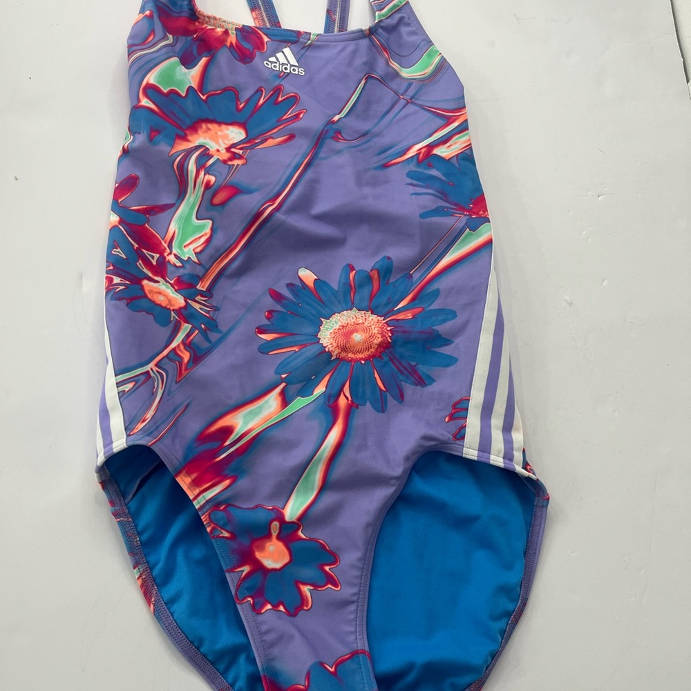 Adidas Sporty Purple and Blue One Piece Swimsuit